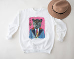 Boujee Fashion Animals Sweatshirt, Designer High Fashion Animals, Oversize Crewneck Sweatshirt
