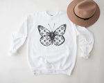 Butterfly Sweatshirt, Monogram Clover Pattern Butterfly Sweatshirt, Fashion Statement Oversized Cozy Sweatshirt