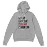 Eat Sleep Ninja Repeat Hoodie, Ninja Training Hoodie, Sponge Fleece Hoodie