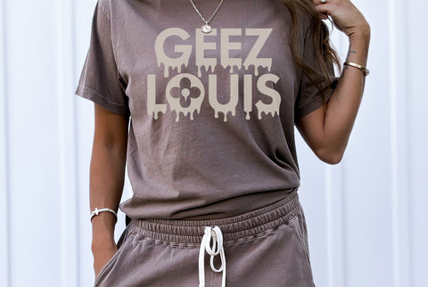 Geez Louis Drippy Shirt, Comfort Colors Garment Dyed Fashion Shirt 100% Cotton, Funny Mom Shirt, Lifestyle Shirt, Funny Parody Shirt