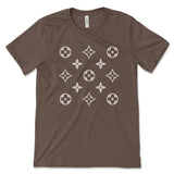 Luxury Monogram Pattern Shirt, Trendy Lifestyle Tee, Preppy Monogram Flower T-Shirt