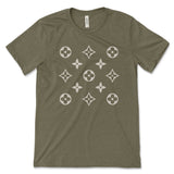 Luxury Monogram Pattern Shirt, Trendy Lifestyle Tee, Preppy Monogram Flower T-Shirt
