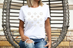 Luxury Monogram Pattern Shirt, Trendy Lifestyle Tee, Preppy Monogram Flower T-Shirt