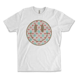 Smiley Face Shirt, Happy Face, Retro Iconic Monogram Pattern Smiley Face, Preppy Shirt