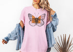 Champagne Veuve Butterfly Shirt, Veuve Rosé Champagne Butterfly, Orange Champagne Label Shirt, Boho Butterfly Tee
