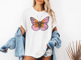 Champagne Veuve Butterfly Shirt, Veuve Rosé Champagne Butterfly, Orange Champagne Label Shirt, Boho Butterfly Tee