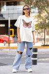 Champagne Veuve Butterfly Shirt, Veuve Rosé Champagne Butterfly, Orange Champagne Label Shirt, Boho Butterfly Tee