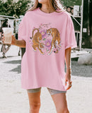 Tiger Shirt Comfort Colors®, Floral Yin Yang Tiger, Vintage Tiger Graphic Tee
