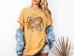 Tiger Shirt Comfort Colors®, Floral Yin Yang Tiger, Vintage Tiger Graphic Tee