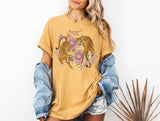 Tiger Shirt Comfort Colors®, Floral Yin Yang Tiger, Vintage Tiger Graphic Tee