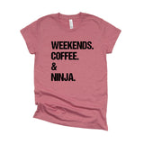 Mom Life Shirt, Ninja Mom Shirt, Weekends Coffee Ninja, Funny Mom Shirt